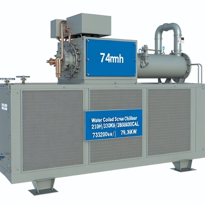 良い価格 74m3/h 水冷式スクリューチラー 210HP 330KW/283800Kcal 79.6KW コンプレッサー オンライン